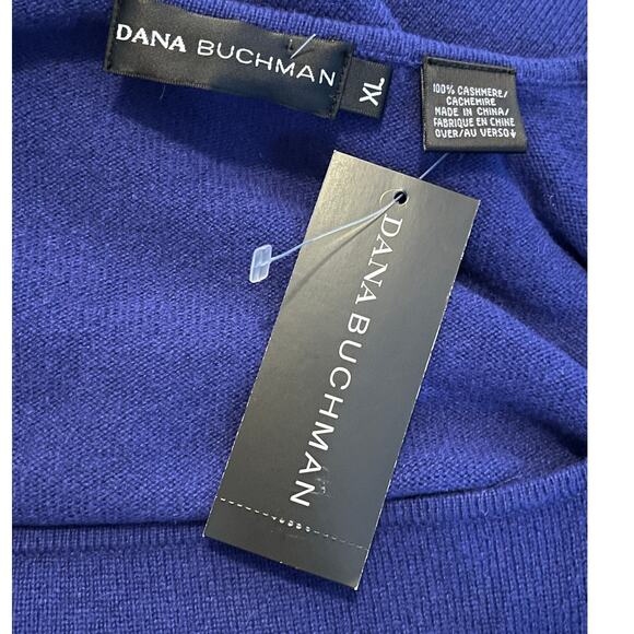 NWT Dana Buchman Blue 100% Cashmere Square Neck lightweight‎ Sweater Size XL - Picture 5 of 6